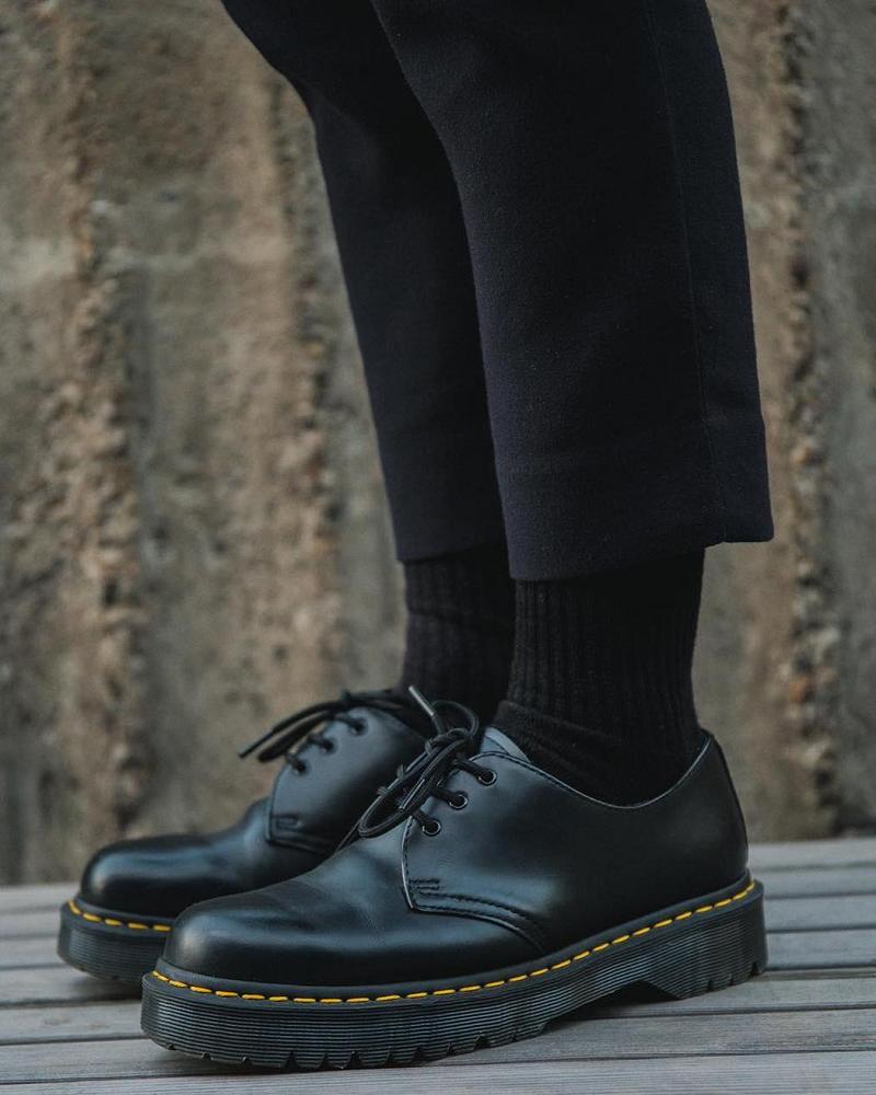 Dr Martens 1461 Bex Smooth Læder Oxford Sko Dame Sort | DK 343ILH